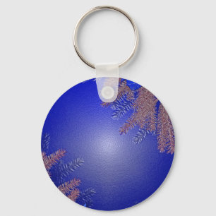 Porte-clés Bleu de poinsettia de Noël