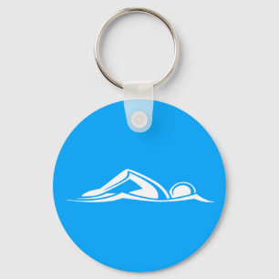 Porte-clés Bleu de porte - clé de logo de bain