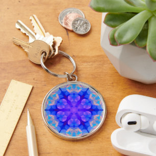 Porte-clés Bleu et rose pastel