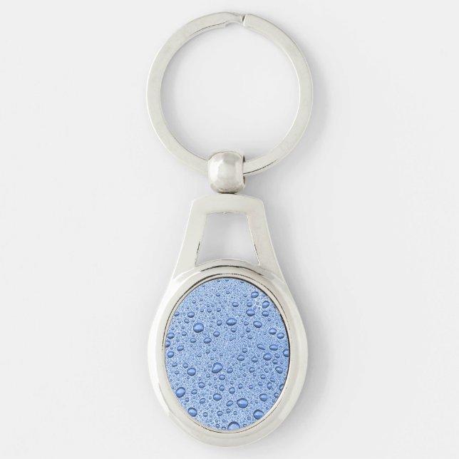 Porte-clés Bleu gouttelettes d'eau (Devant)