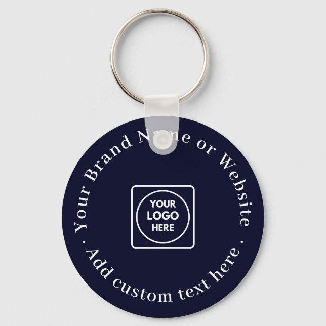 Porte-clés Bleu Marine | Promo du site Web du logo d'entrepri (Recto)