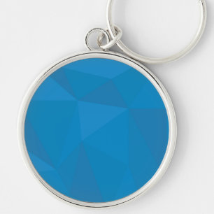 Porte-clés Bleu, moderne, cool, tendance, triangles futuriste