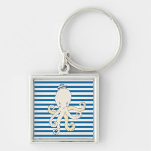 Porte-clés Bleu octopus et Blancs