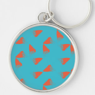 Porte-clés Bleu, orange, dynamique, motif géométrique tendanc
