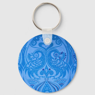 Porte-clés Bleu Oriental Peacock Birds