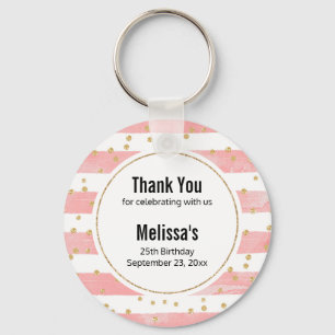 Porte-clés Bleu rose Faux Gold Confetti Favour