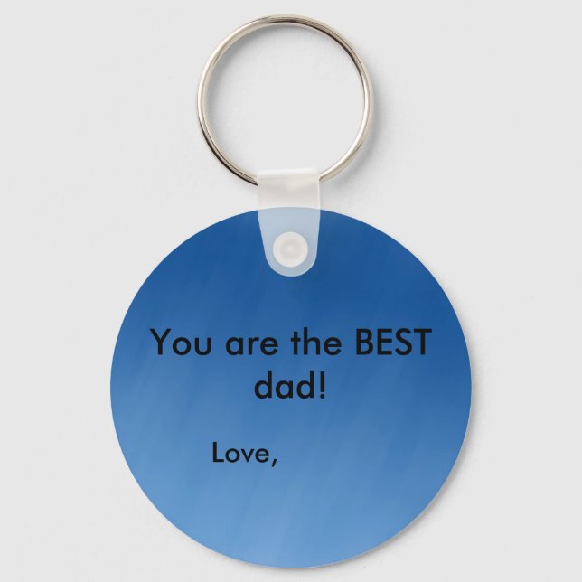 Porte-clés Bleu, Tu es LE MEILLEUR papa !, Amour, (Recto)