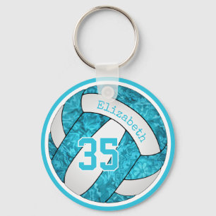 Porte-clés bleu turquoise artsy personnalisées filles volleyb