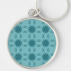 Porte-clés bleu turquoise, cool, abstraction fleur tendance