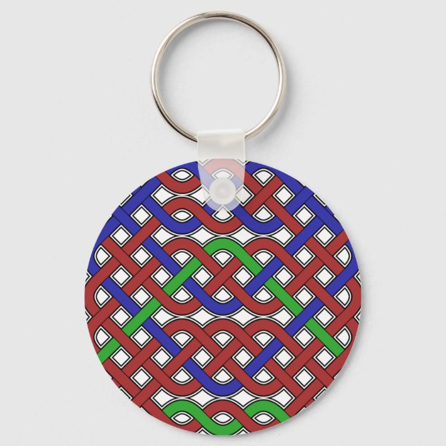 Porte-clés Bleu, vert et rouge céleste noeuds (Recto)