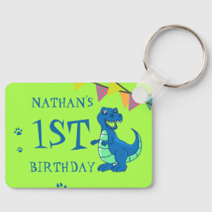 Porte-clés Bleu Vert Paw Dinosaure Thématique Anniversaire Fa