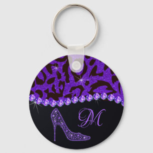 Porte-clés Bling Sparkle Diamond Parties scintillant Leopard 