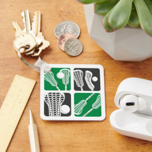 Porte-clés Blocs de crosse verte de bâtons et de boules