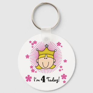 Porte-clés Blond Princess 4th Birthday Tshirts et cadeaux