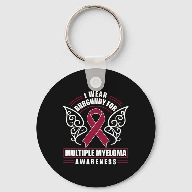Porte-clés Blood Cancer I Wear Burgundy (Recto)