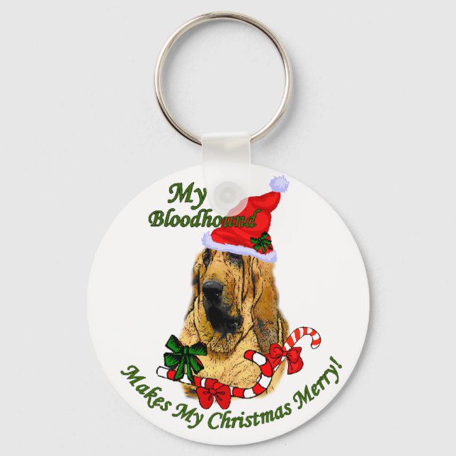 Porte-clés Bloodhound Cadeaux de Noël (Recto)