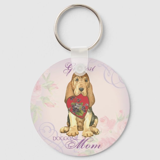 Porte-clés Bloodhound Heart Maman (Recto)