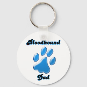 Porte-clés Bloodhound Papa Porte - clé Pawprint bleu