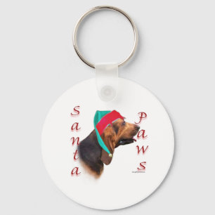 Porte-clés Bloodhound Père Noël Paws
