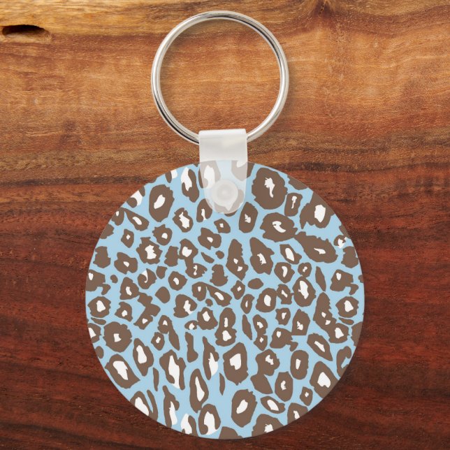 Porte-clés Blue and White Leopard Print (Recto)