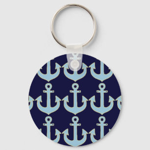 Porte-clés blue boat nautical anchor pattern