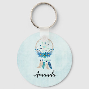 Porte-clés Blue Dreamcatcher Design Boho élégant