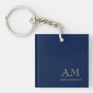 Porte-clés Blue Gold Colours Professionnel Lettres initiales 