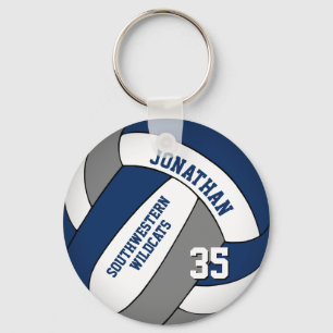 Porte-clés blue gray personalized boys' volleyball