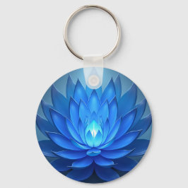 Porte-clés Blue Lotus Flower Spirituel Zen Art