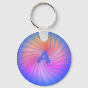 Porte-clés Blue Rainbow Spiral - Personnalisable