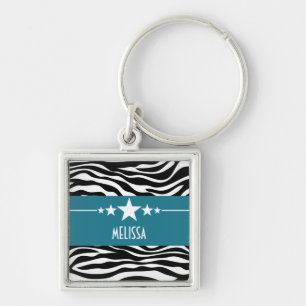 Porte-clés Blue Sassy Star Zebra Premium Porte - clé