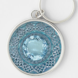 Porte-clés Blue Topaz and Cut Glass