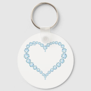 Porte-clés Blue Topaz Gem Heart