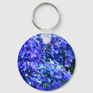 Porte-clés Blue violet lilas romantique bleu floral photo