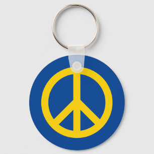 Porte-clés Blue yellow peace symbol in Ukraine flag colors
