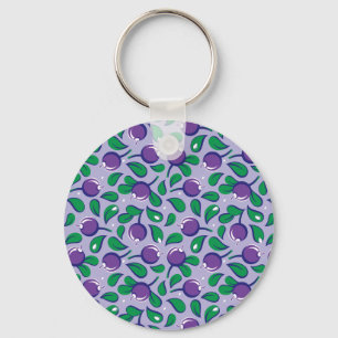 Porte-clés Blueberries pattern (on lilac background)