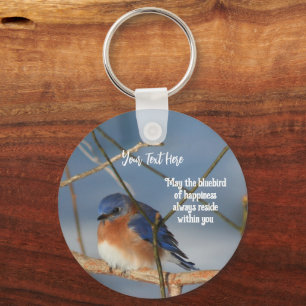 Porte-clés Bluebird Of Happiness Inspiré Personnalisé