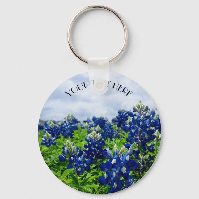 Porte-clés Bluebonnets Blue Flowers Texas texan Floral (Recto)