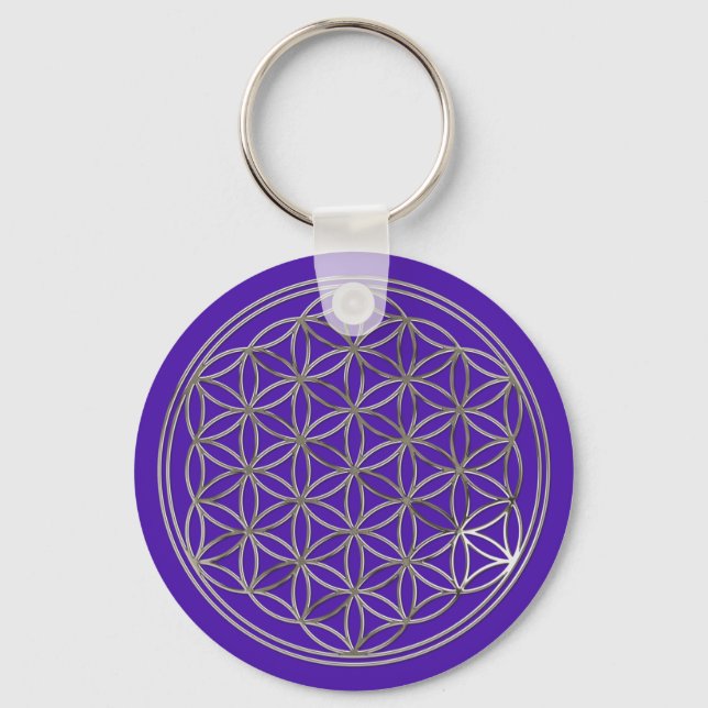 Porte-clés Blume des Lebens / Fleur de vie | violet argenté (Recto)