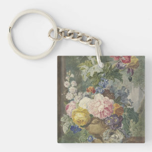 Porte-clés Blumenstrauß in einer Vase mit Vogelnest