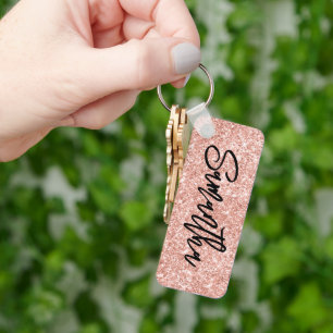 Porte-clés Blush Luxueux Paillettes Rose Gold Brillantes