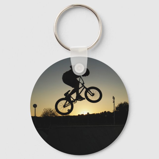 Porte-clés BMX vélo freestyler cascade saut (Recto)