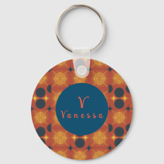 Porte-clés Boho Celestial Sun Moon Porte - clé de script