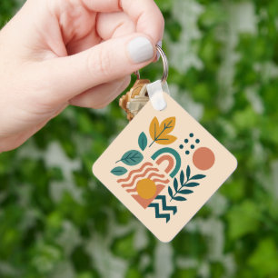 Porte-clés Boho moderne Abstrait Nature Wall Art