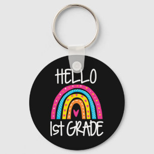 Porte-clés Boho Rainbow Bonjour 1ère année école de premier j