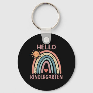 Porte-clés Boho Rainbow Heart For Teachers Women Hello Kinder