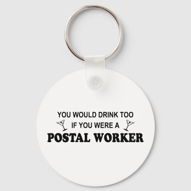 Porte-clés Boire aussi - Travailleur postal (Recto)