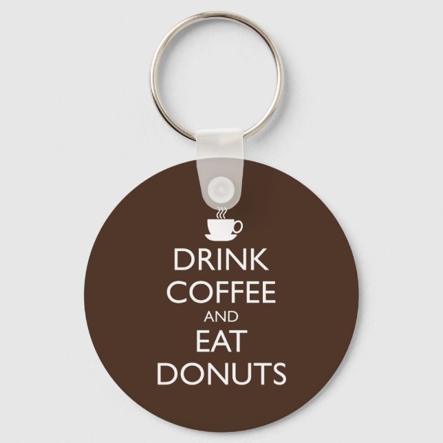 PORTE-CLÉS BOIRE DU CAFÉ ET MANGER DES DONUTS (Recto)