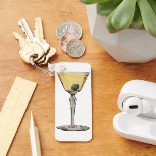 Porte-clés Boissons Vintage Drinks, Cocktail Martini aux oliv
