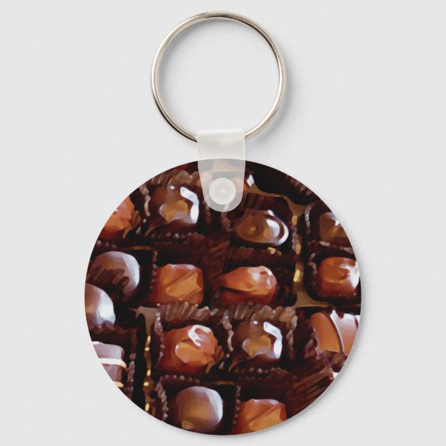 Porte-clés Boîte de chocolat, Chocolat-bonbon tentant (Recto)
